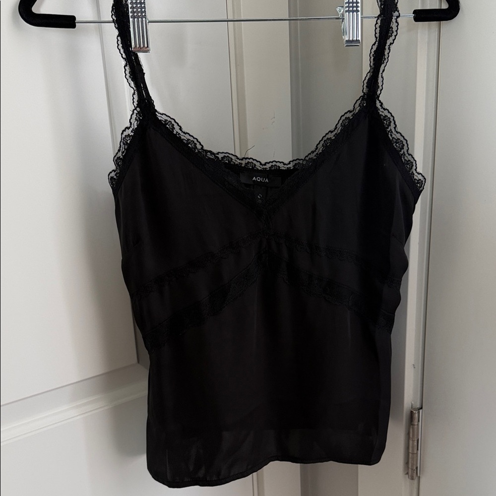 Aqua Black Lace Cami Top